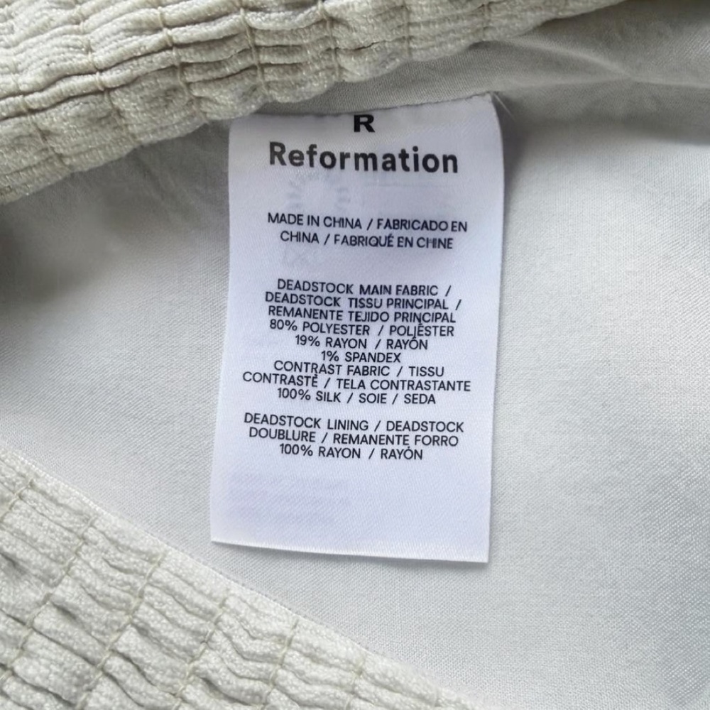 Reformation Melanie Top in Ivory/Black - Size 8 - Excellent Condition - Picture 6 of 11